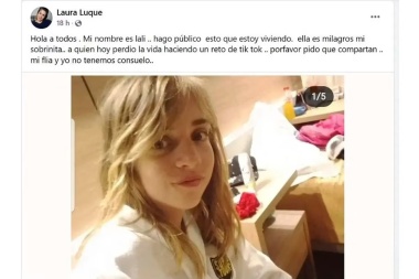 Reto viral de TikTok: la nena de Santa Fe filmó su muerte y su familia dice que la "incentivaron"
