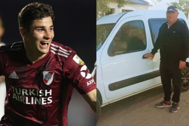 River: Julián Álvarez, de 20 años, le regaló una camioneta a su técnico de la infancia para que pueda trabajar