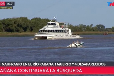 Naufragio en el Río Paraná: un muerto y cuatro desaparecidos