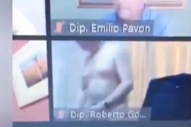 Otro papelón en plena sesión: un diputado paraguayo apareció desnudo